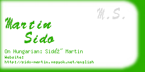 martin sido business card